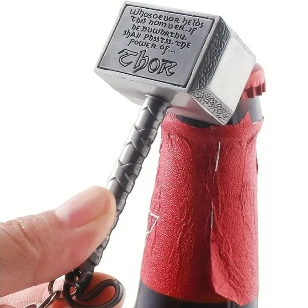Thor's hammer mjolnir bottle opener keychain 2in1 gift accessory